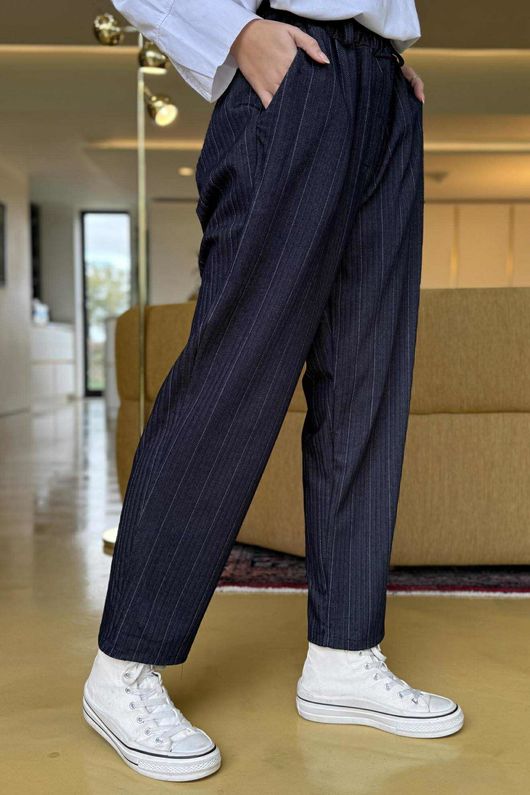 Wall Street Stretch Herringbone City Pant Navy